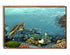 mocha wood framed original painting great barrier reef turtle wall art print